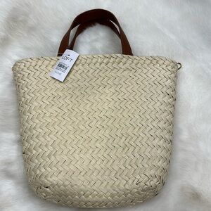 Loft woven baby paper arm bag missing crossbody new with tags some flaws